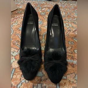 👠 Stuart Weitzman - Fur Pom Heels 👠